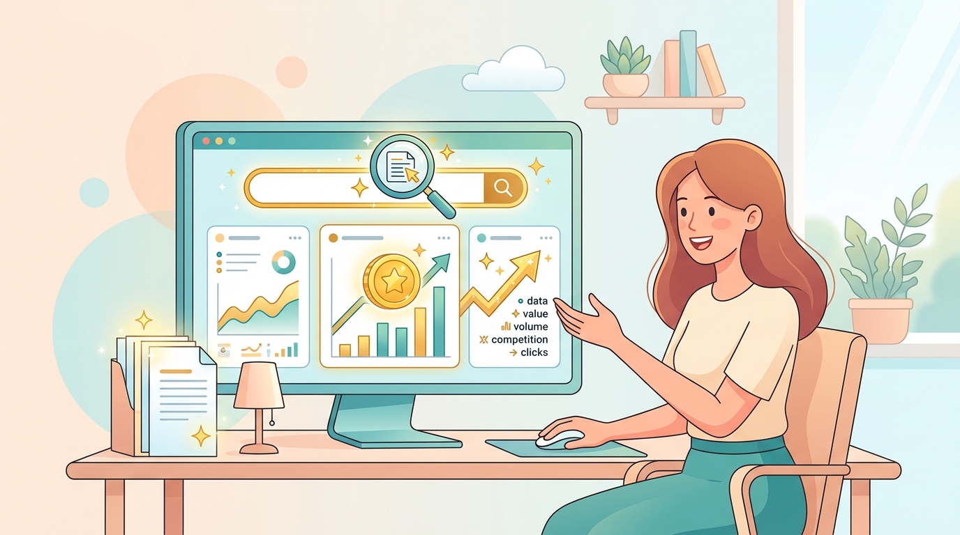 키워드 리서치 도구 블랙키위에서 황금 키워드를 분석하는 화면