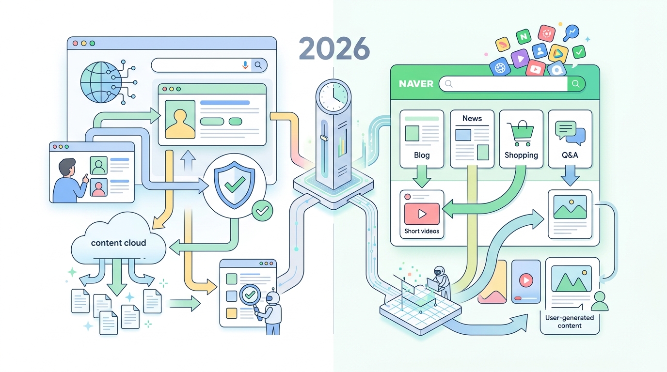 2026년 구글 네이버 검색 알고리즘 변화 요약 이미지