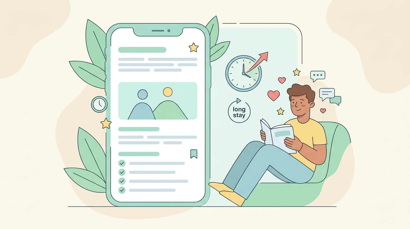 블로그 체류시간 증가를 위한 모바일 가독성 최적화 예시 화면