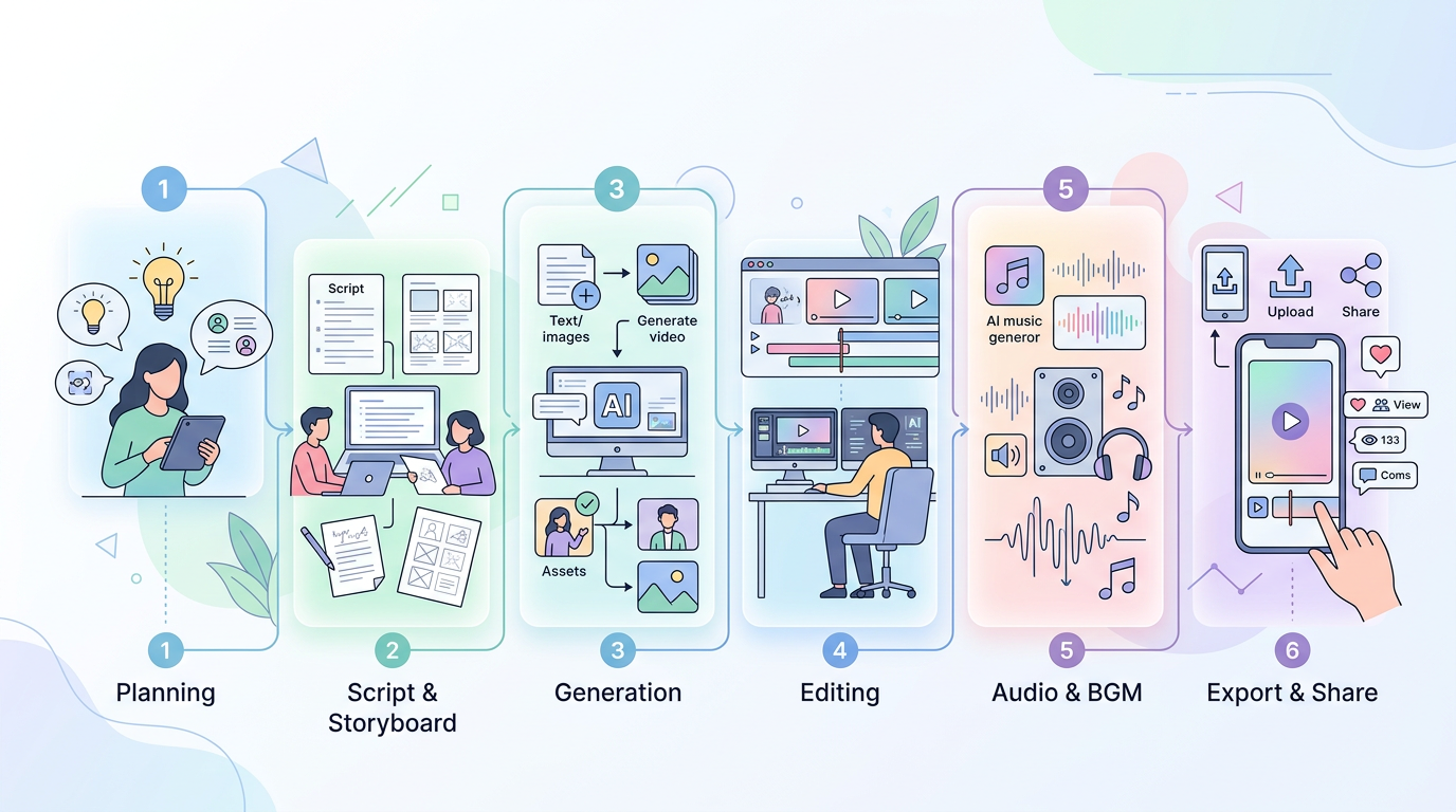 AI 도구를 활용한 숏폼 영상 제작 워크플로우 단계별 과정
