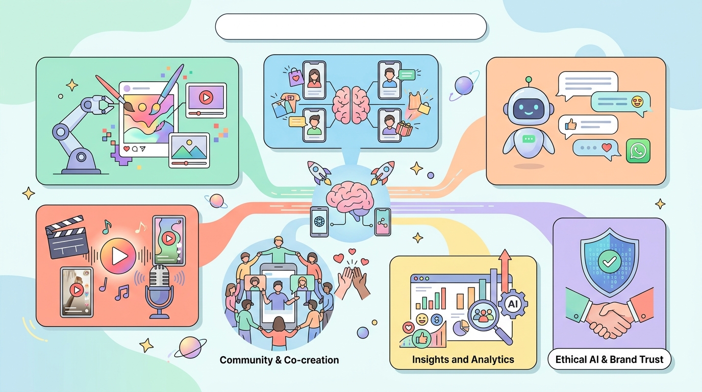 2026년 AI SNS 콘텐츠 마케팅 트렌드 키워드 정리 인포그래픽