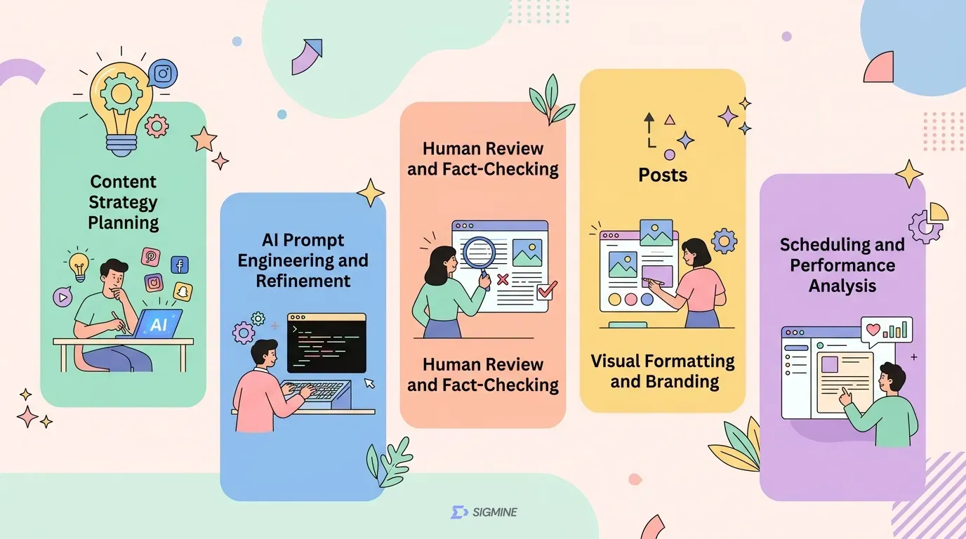 AI SNS 콘텐츠 제작 시 실패를 피하는 체크리스트 인포그래픽