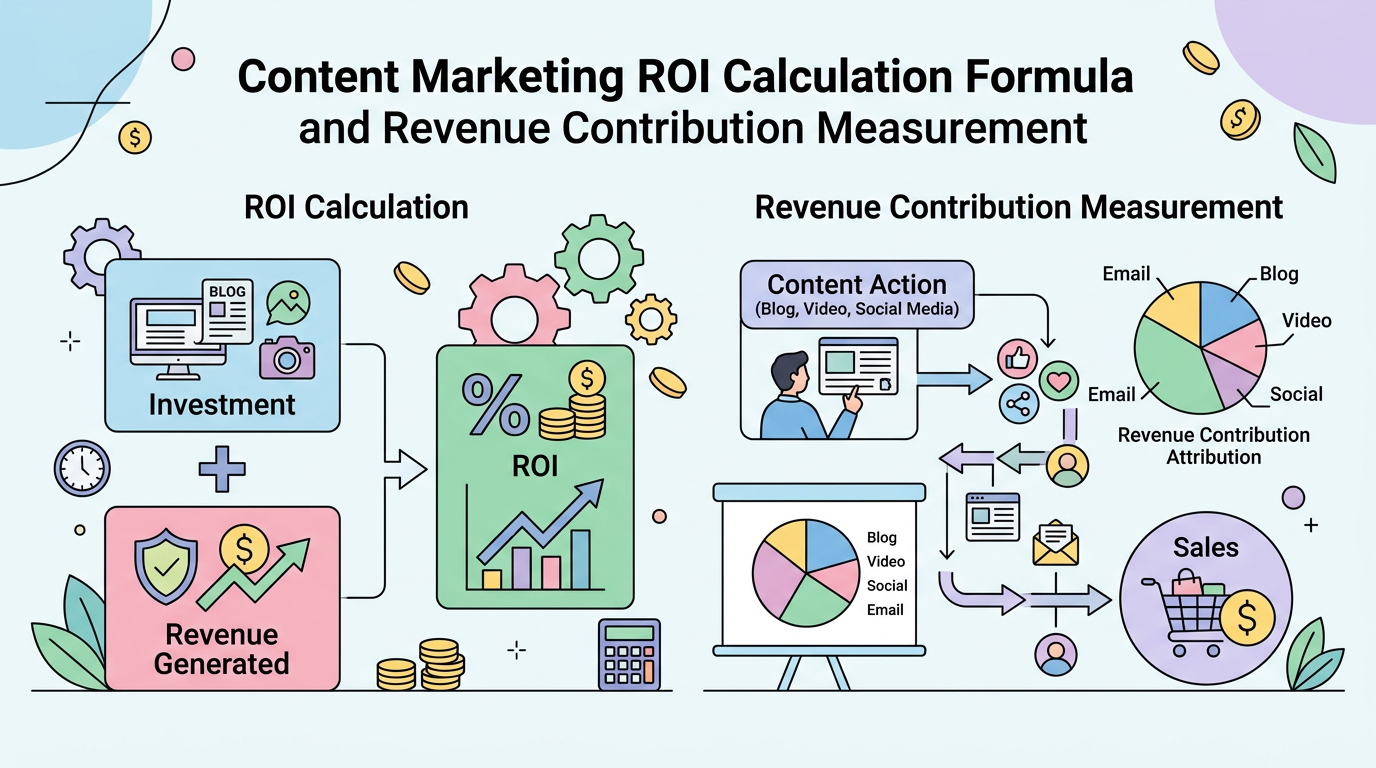 콘텐츠 마케팅 ROI 계산 공식과 매출 기여도 측정 인포그래픽