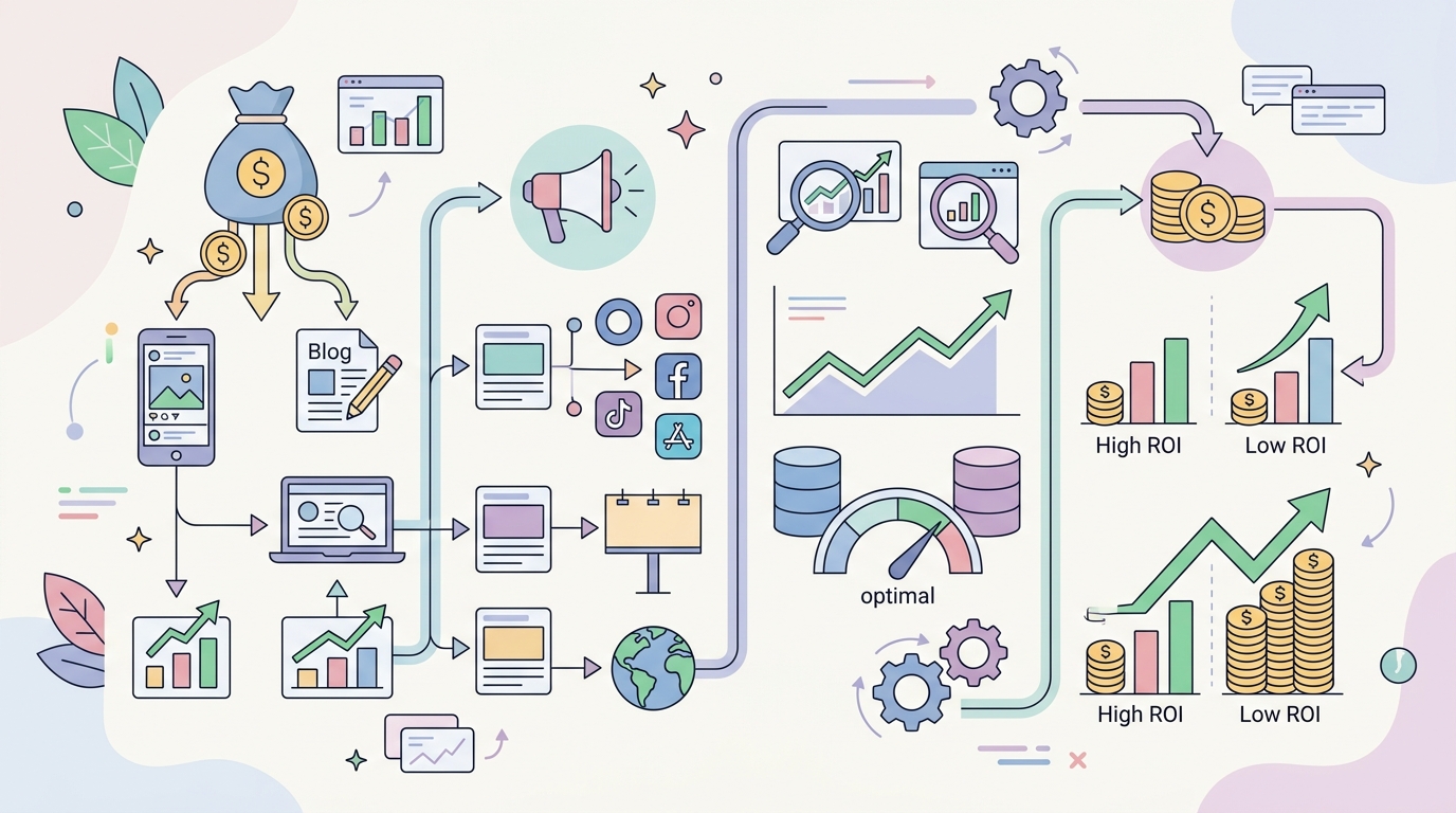 콘텐츠 마케팅 예산 배분과 ROI 최적화 전략 비교 차트