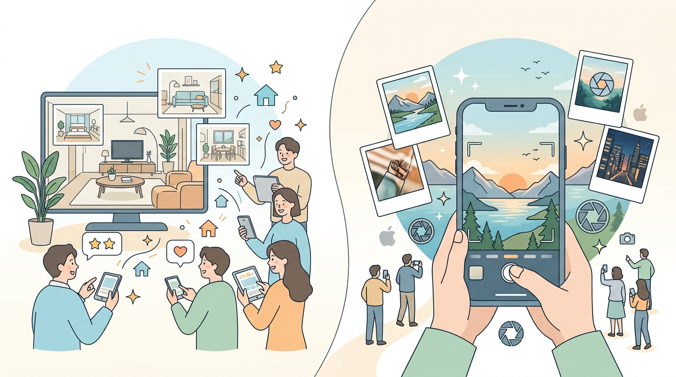 UGC 콘텐츠 마케팅 성공 사례 오늘의집 온라인 집들이와 애플 ShotOniPhone 캠페인 비교