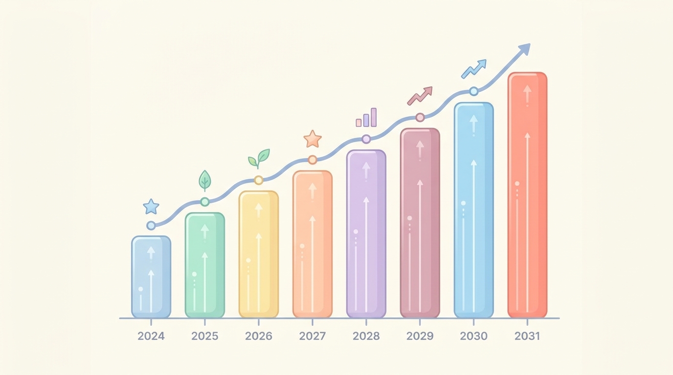 UGC 콘텐츠 마케팅 시장 규모 성장 추이 그래프 2024년부터 2031년까지