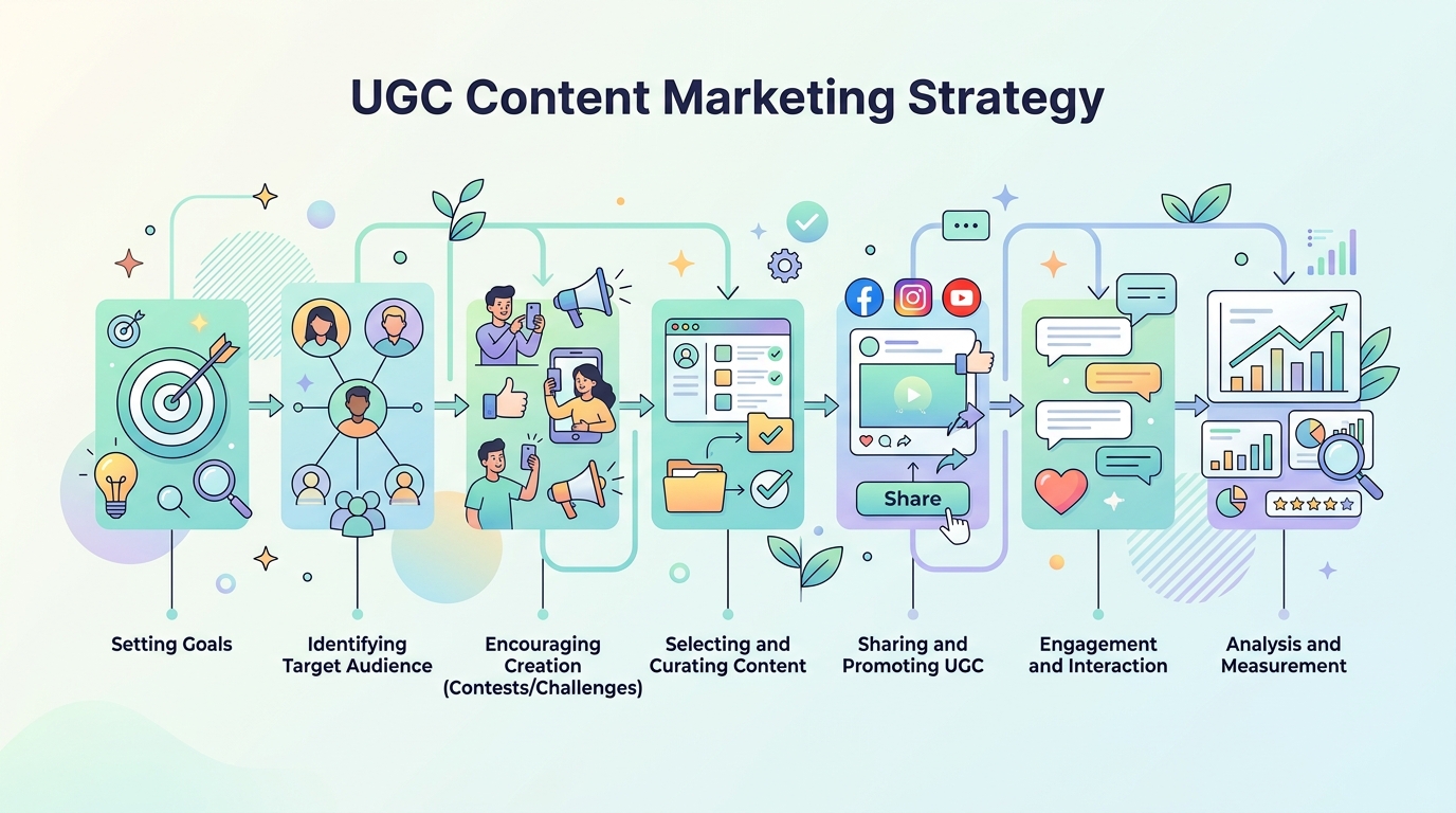 UGC 콘텐츠 마케팅 7단계 실전 전략 플로우차트