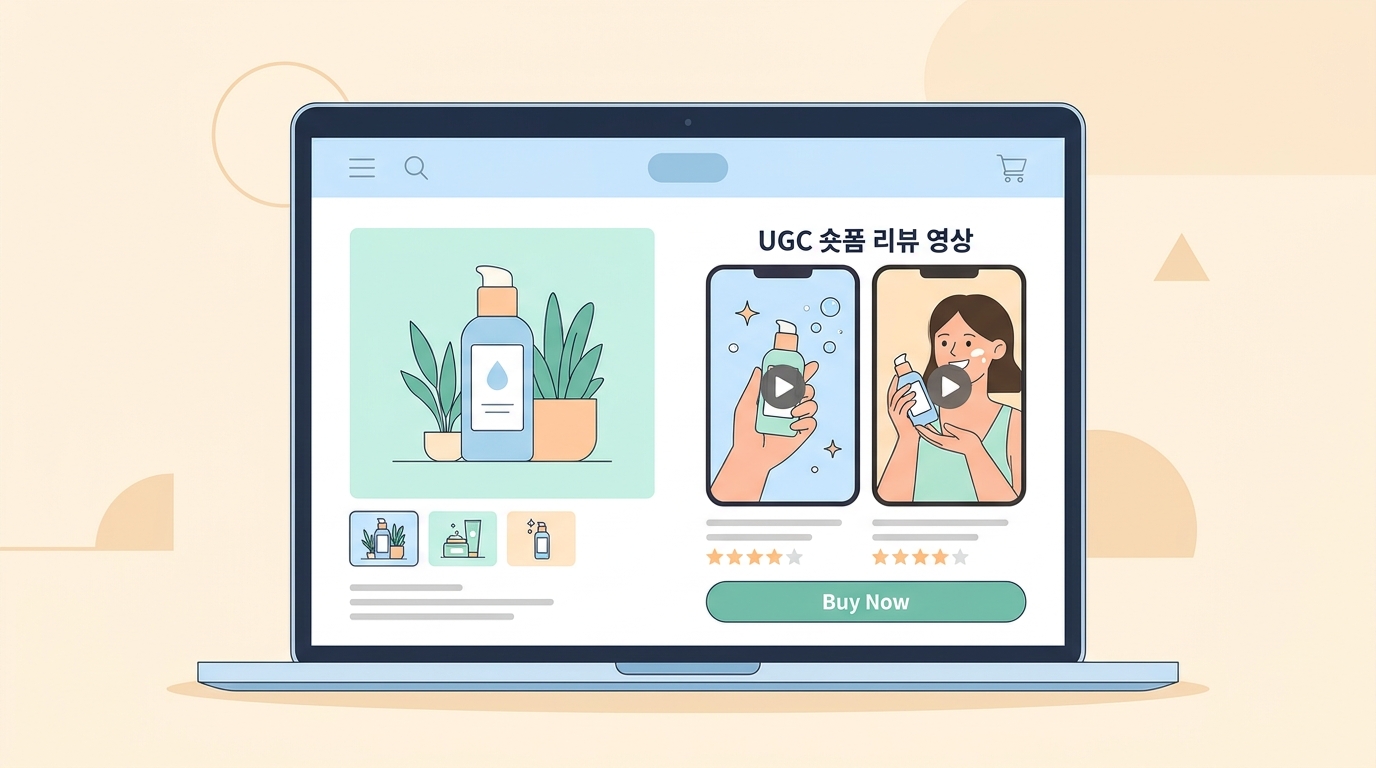 UGC 숏폼 리뷰 영상을 상품 상세 페이지에 배치한 예시