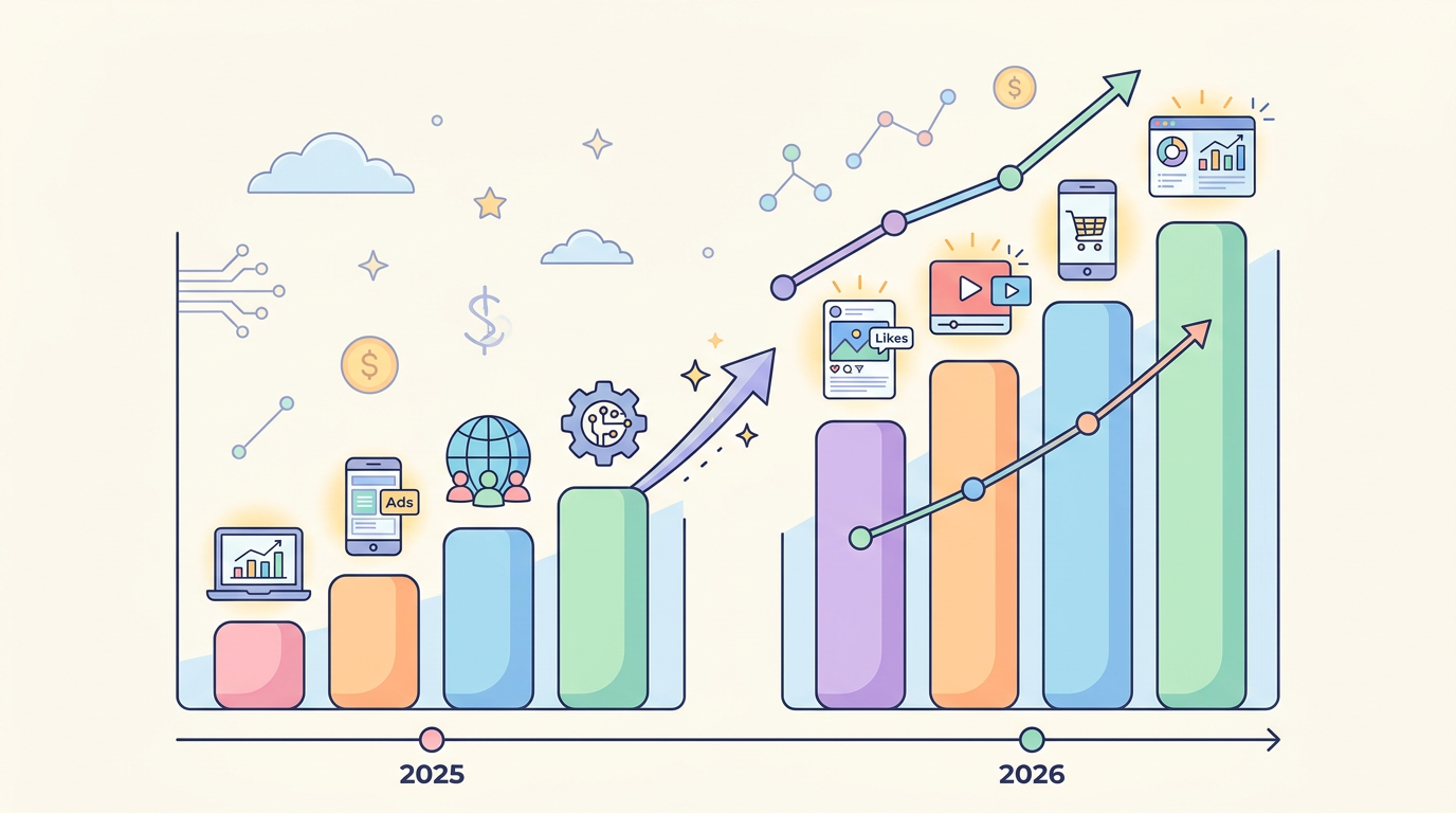 글로벌 디지털 광고 시장 규모 성장 그래프 2025-2026