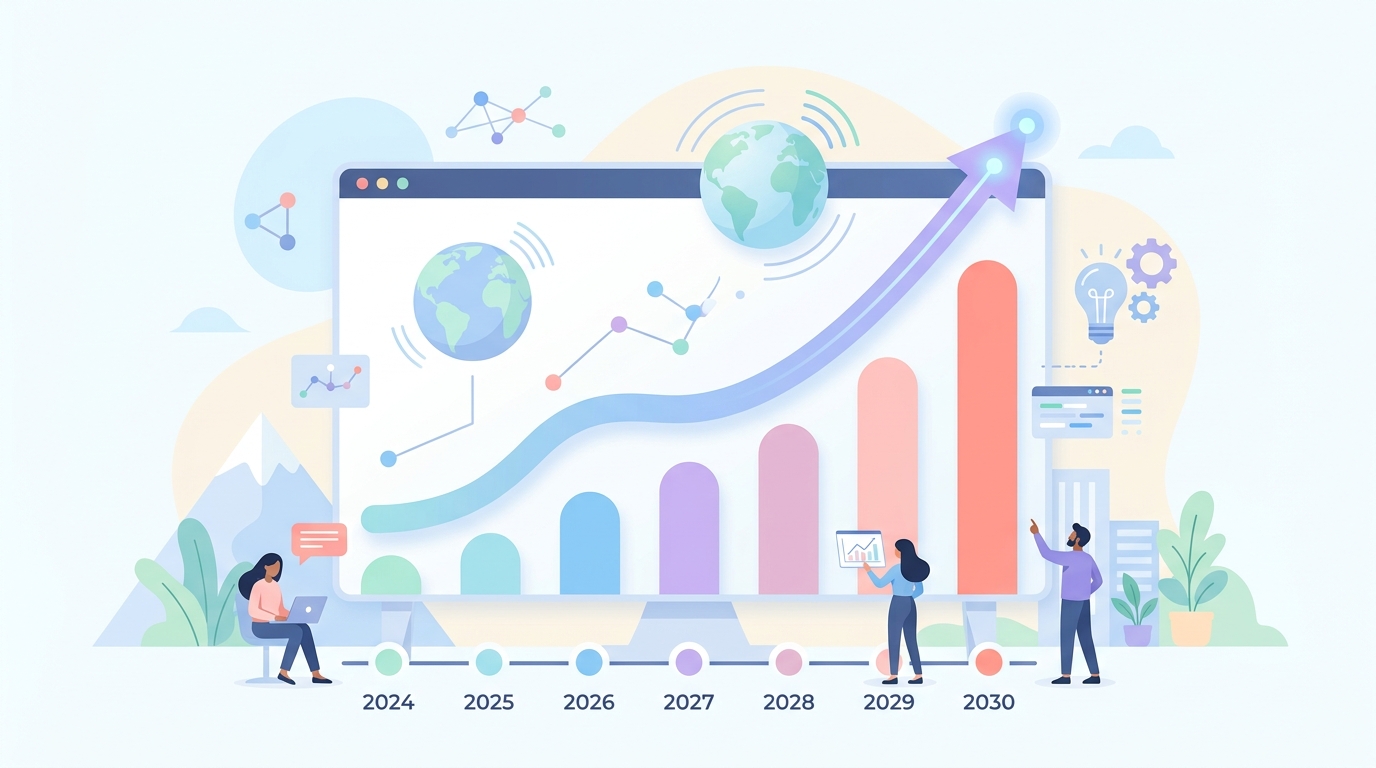 글로벌 AI 마케팅 시장 규모 성장 그래프 2024년부터 2030년까지