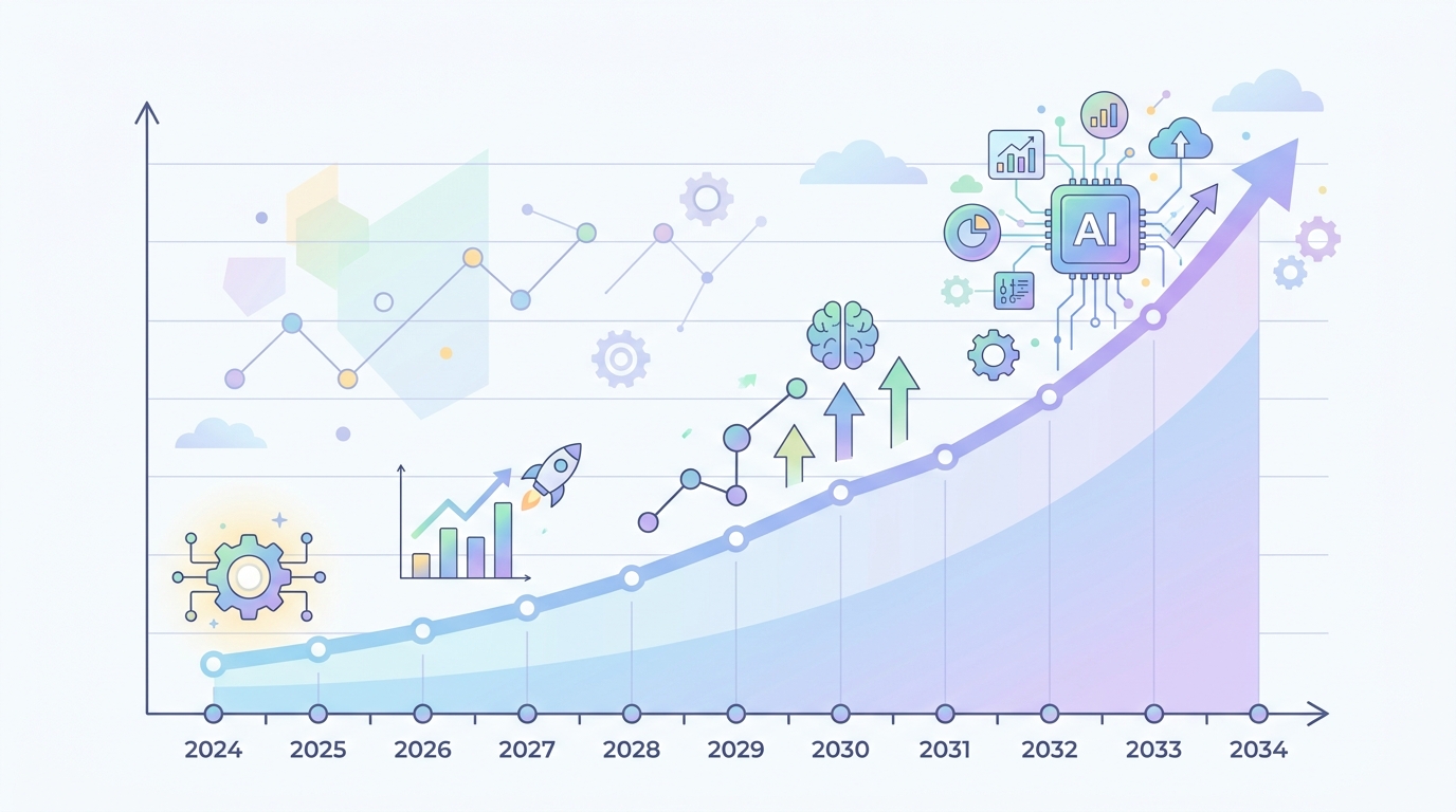 글로벌 AI 마케팅 시장 규모 성장 그래프 2024-2034