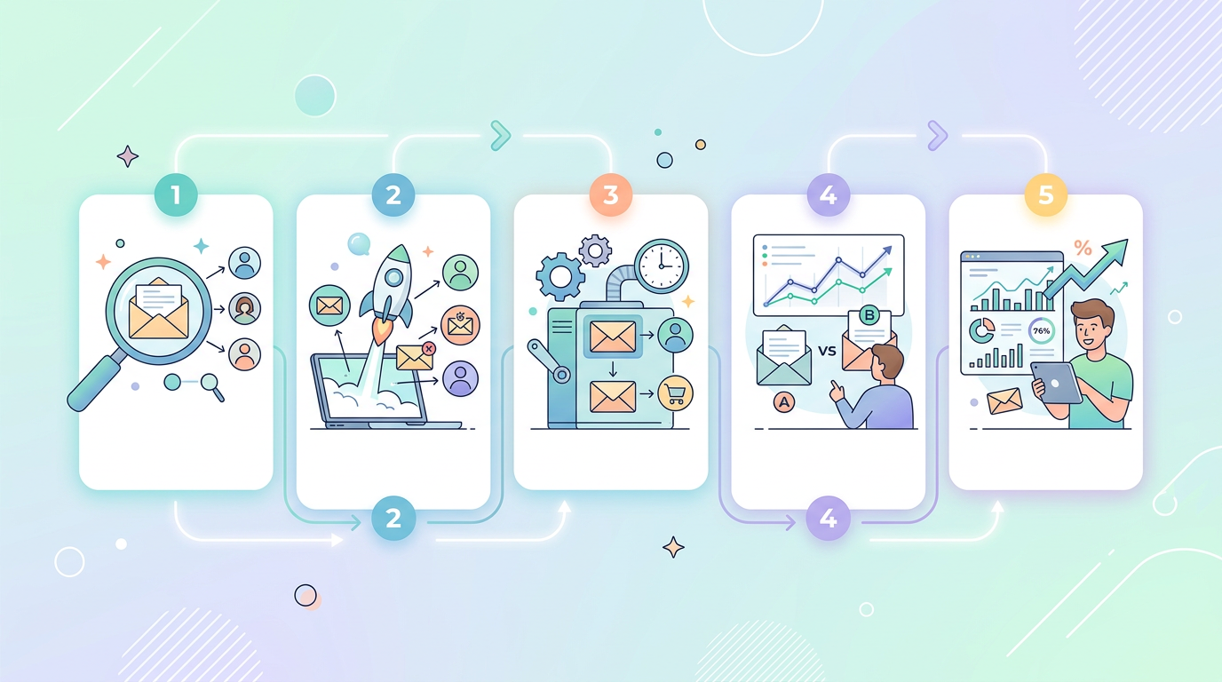 이메일 마케팅 자동화 성공 전략 5가지 핵심 팁 요약 인포그래픽