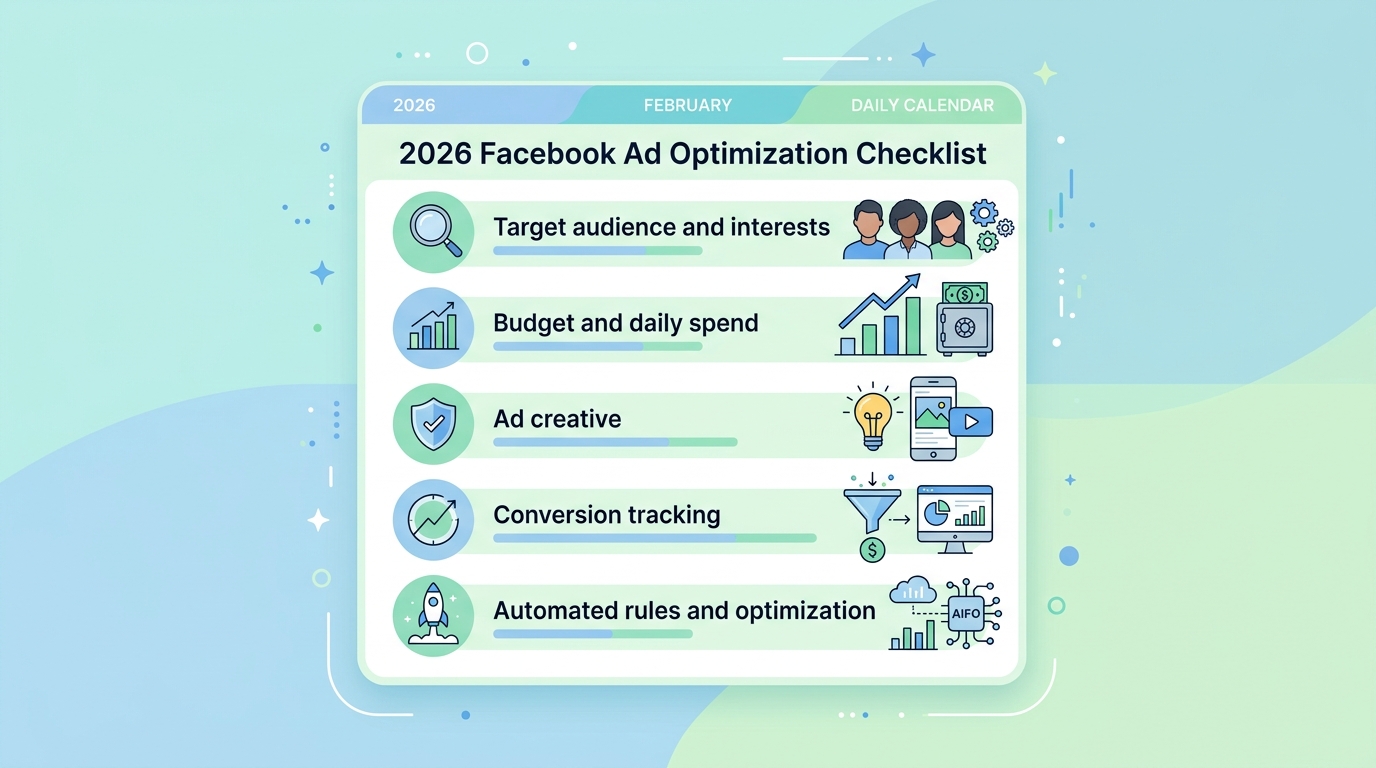 2026년 페이스북 광고 최적화 체크리스트를 정리한 요약 카드