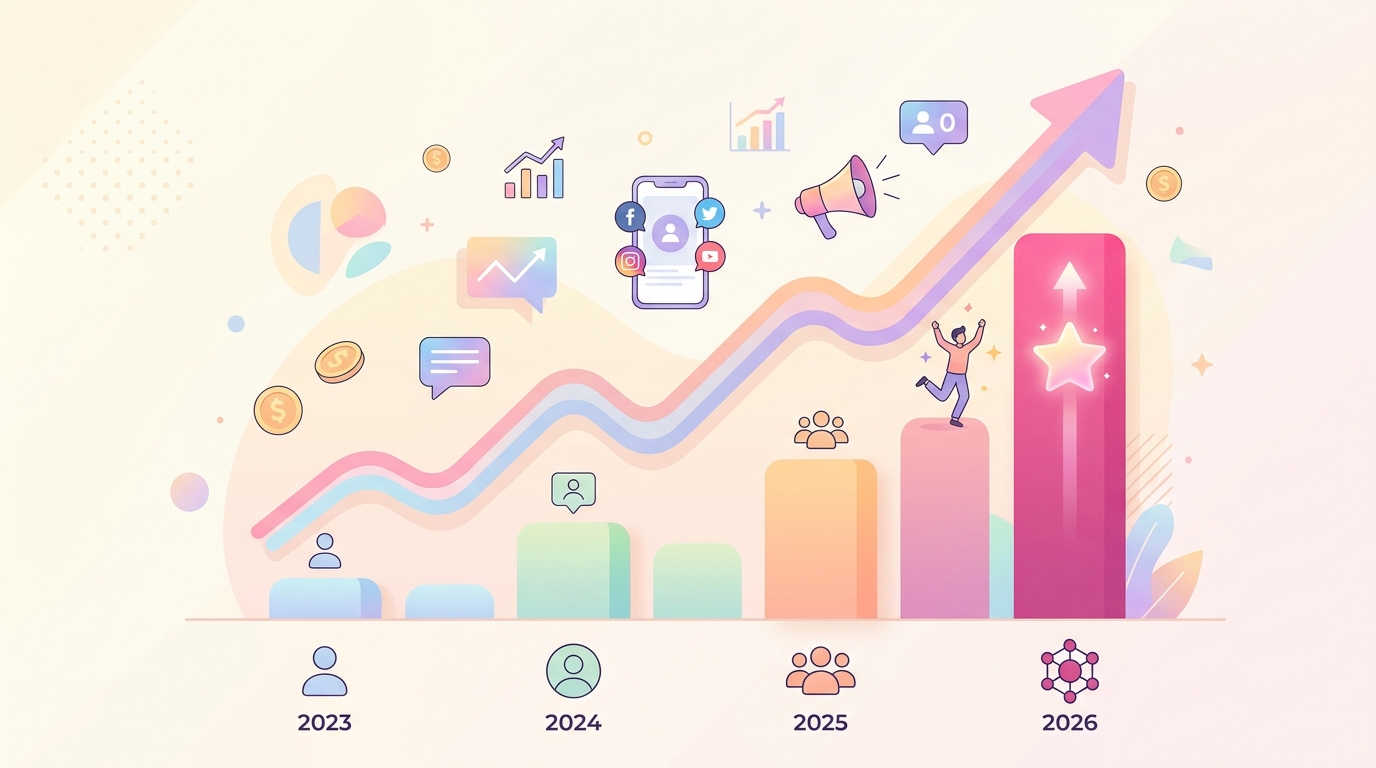 2026년 글로벌 인플루언서 마케팅 시장 규모 성장 그래프