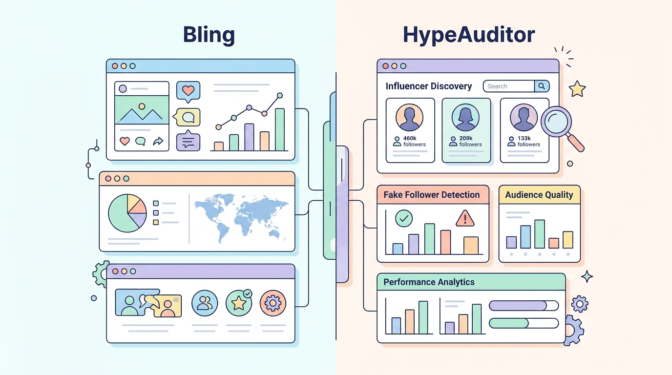 인플루언서 마케팅 도구 비교 피처링 블링 HypeAuditor 기능 정리