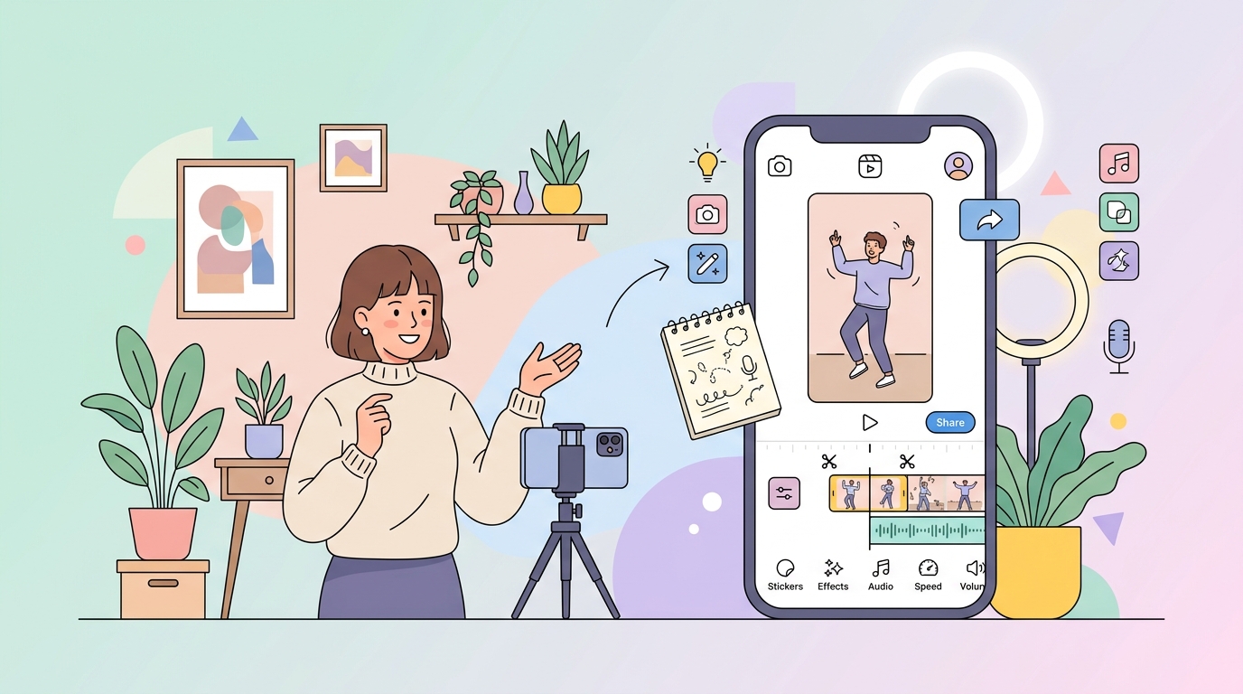 인스타그램 릴스 콘텐츠 제작 과정 및 편집 화면