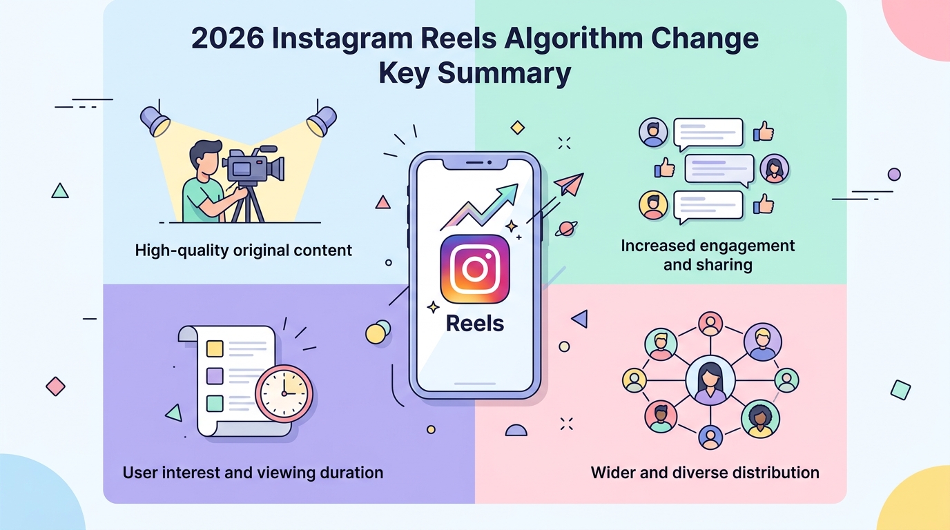 2026년 인스타그램 릴스 알고리즘 변화 핵심 요약 인포그래픽