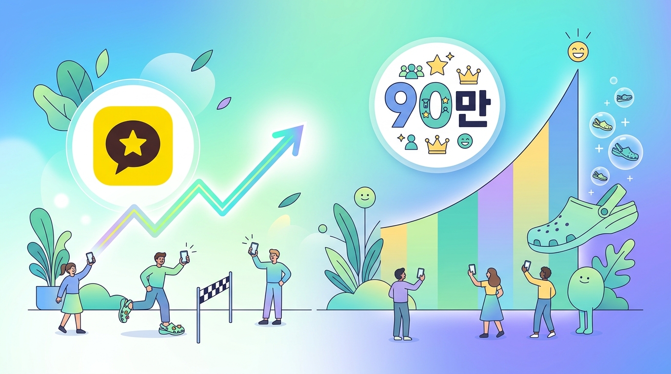 카카오톡 채널 성공사례 크록스코리아 친구 수 90만 명 달성 그래프
