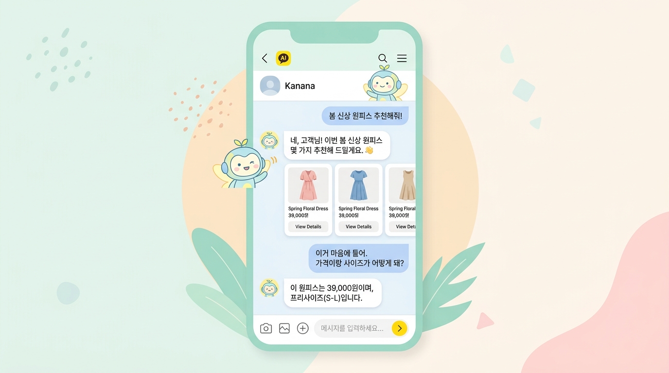 카카오톡 채널 AI 에이전트 카나나 대화형 커머스 화면 예시