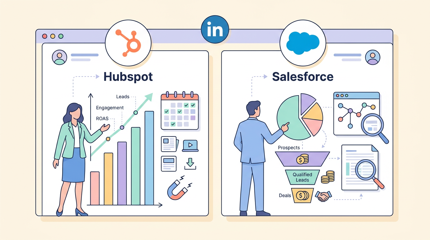 링크드인 B2B 마케팅 성공 사례 HubSpot과 Salesforce 비교 분석