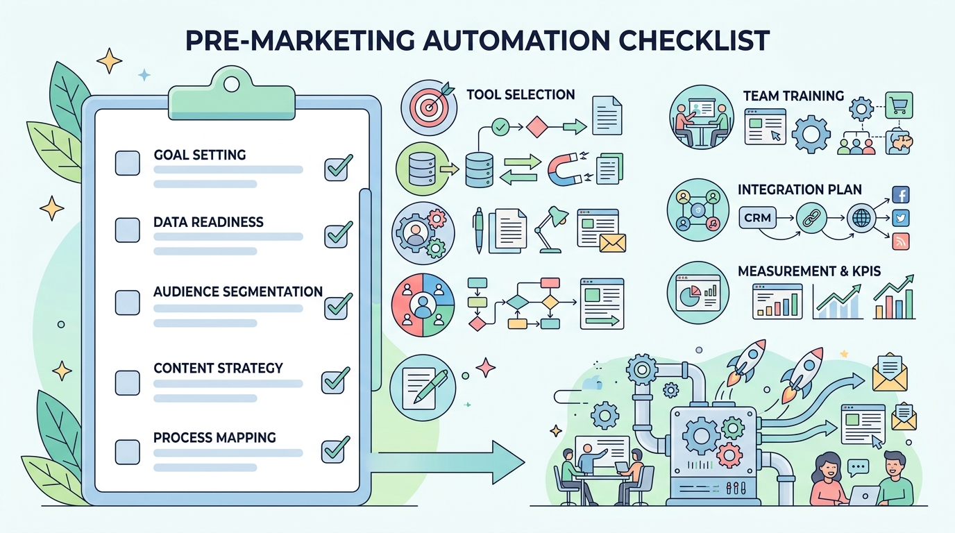 마케팅 자동화 도입 전 체크리스트 점검 항목 인포그래픽