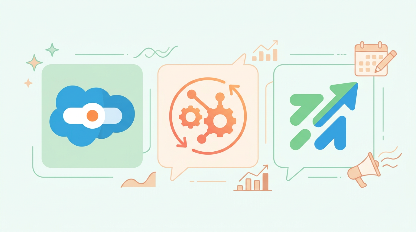 HubSpot Salesforce Brevo 등 마케팅 자동화 도구 로고 비교