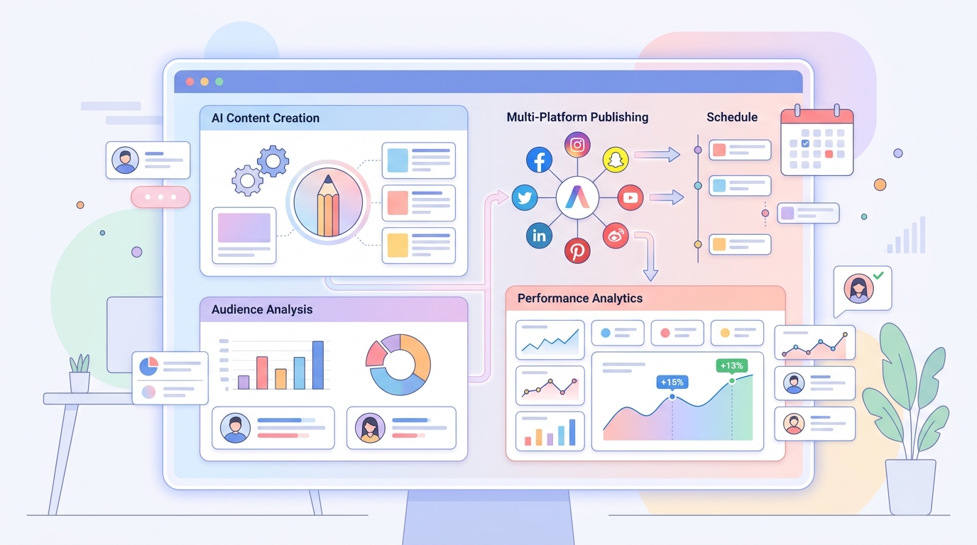 시그마인 AI 기반 SNS 콘텐츠 마케팅 자동화 플랫폼 메인 화면