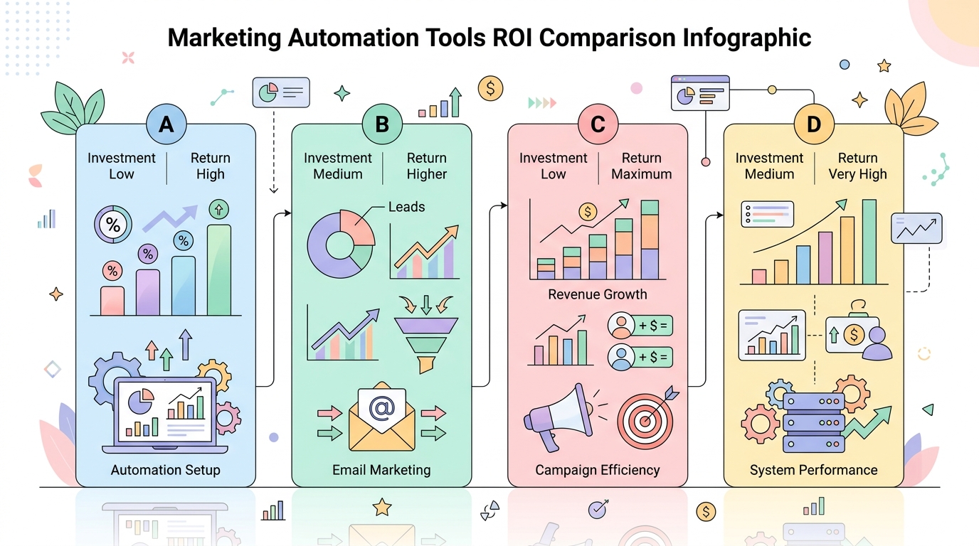 마케팅 자동화 도구 ROI 비교 인포그래픽