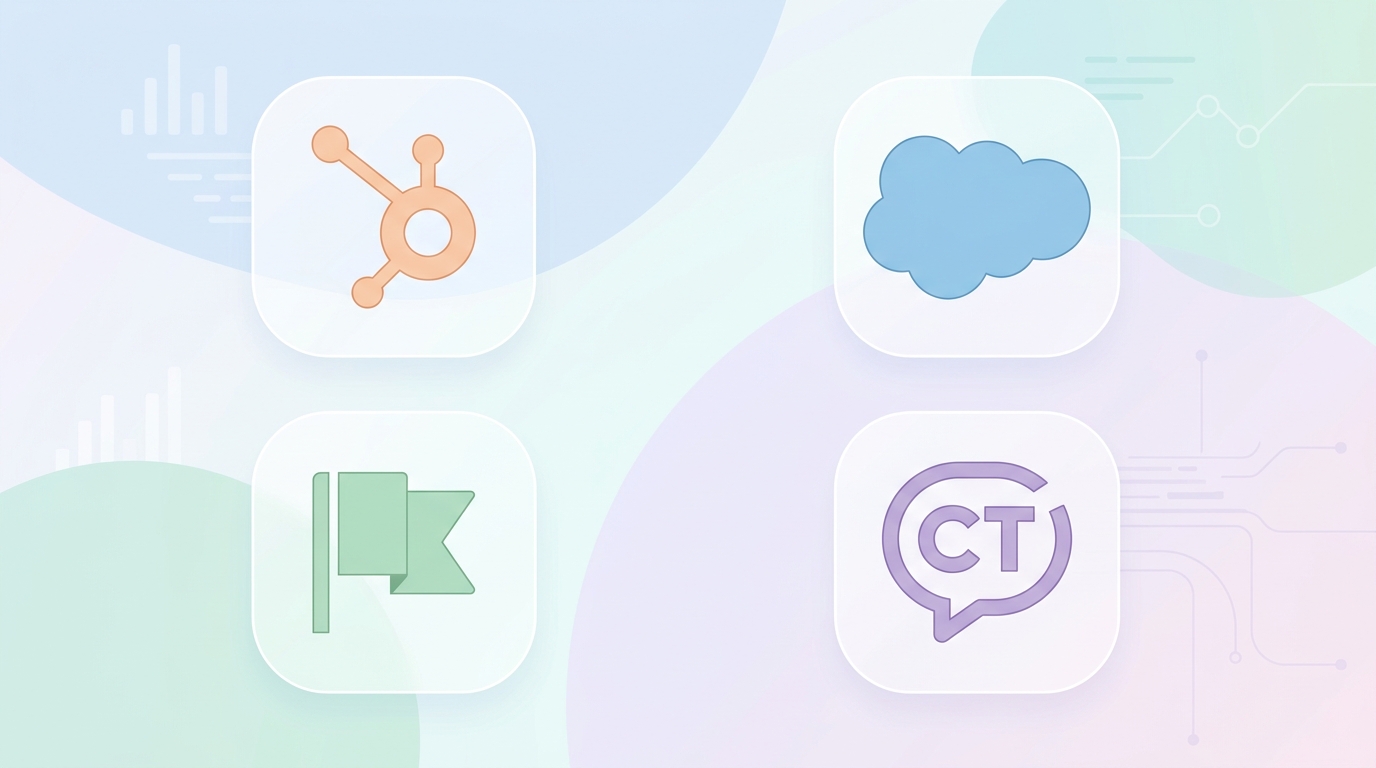 HubSpot Salesforce Klaviyo 채널톡 마케팅 자동화 도구 로고 비교