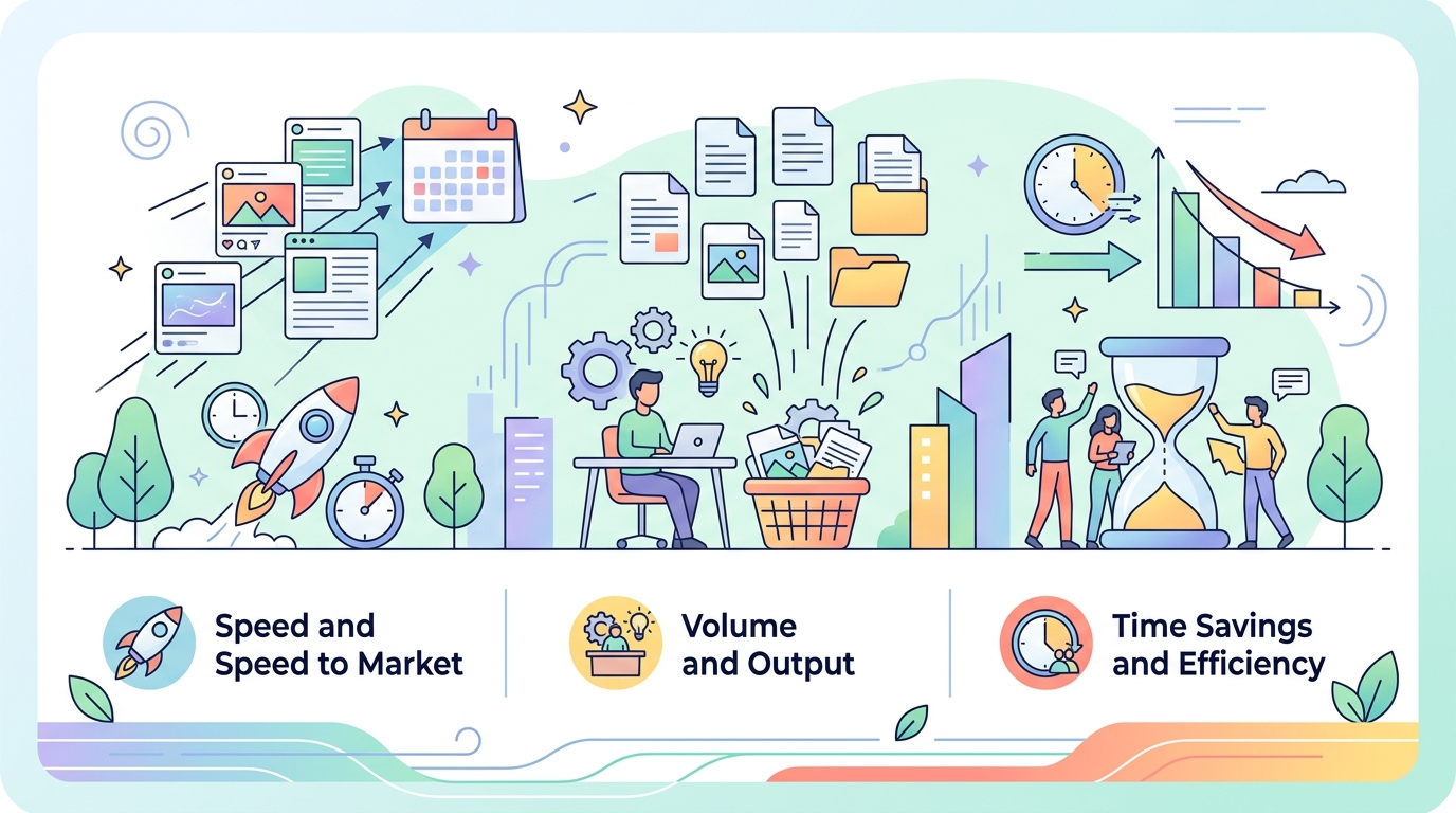 ChatGPT 마케팅 콘텐츠 제작 시 생산성 향상 통계 인포그래픽