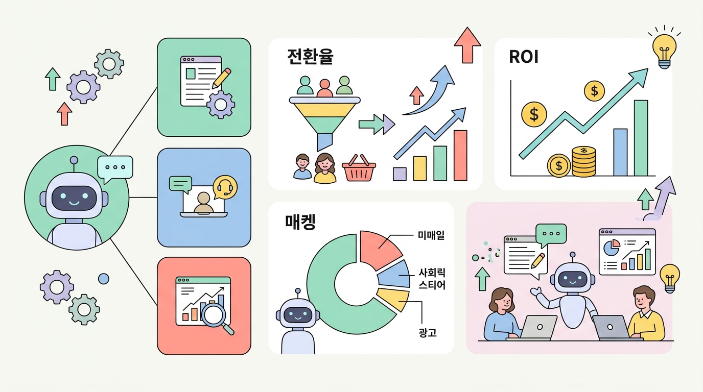 ChatGPT 마케팅 활용 통계 인포그래픽 전환율 ROI 데이터