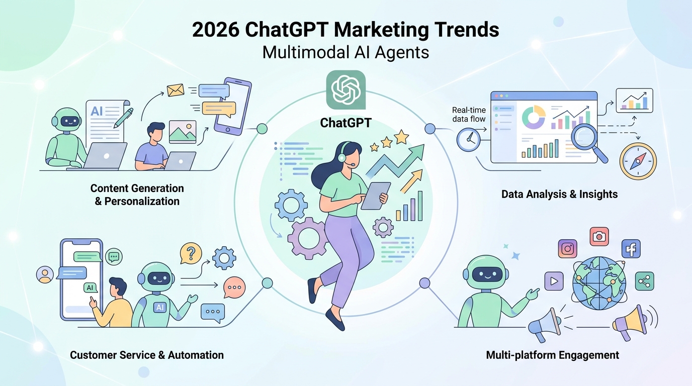 2026년 ChatGPT 마케팅 트렌드 멀티모달 AI 에이전트 인포그래픽