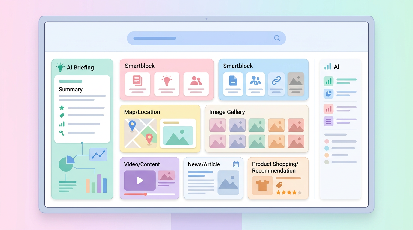 네이버 스마트블록과 AI 브리핑이 적용된 2026년 검색 결과 화면 예시