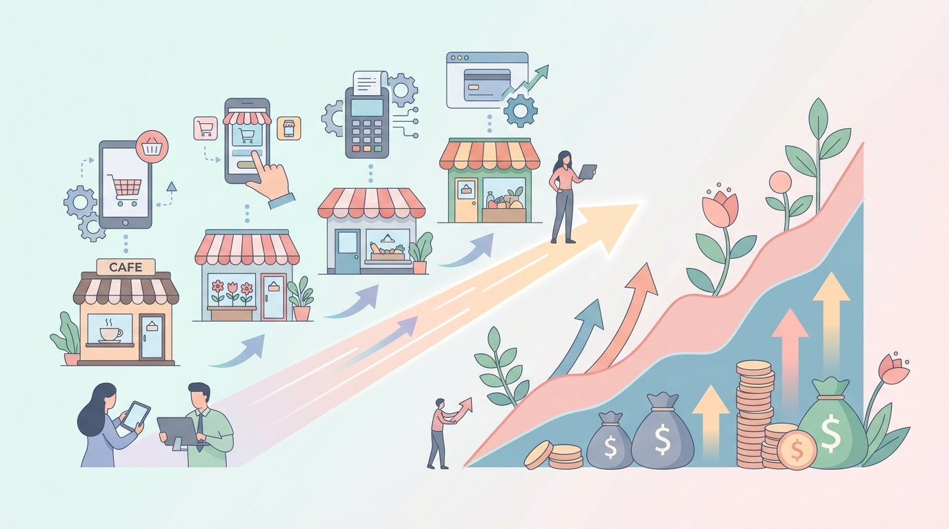 소상공인 매출 성장과 디지털 전환 상관관계를 보여주는 그래프