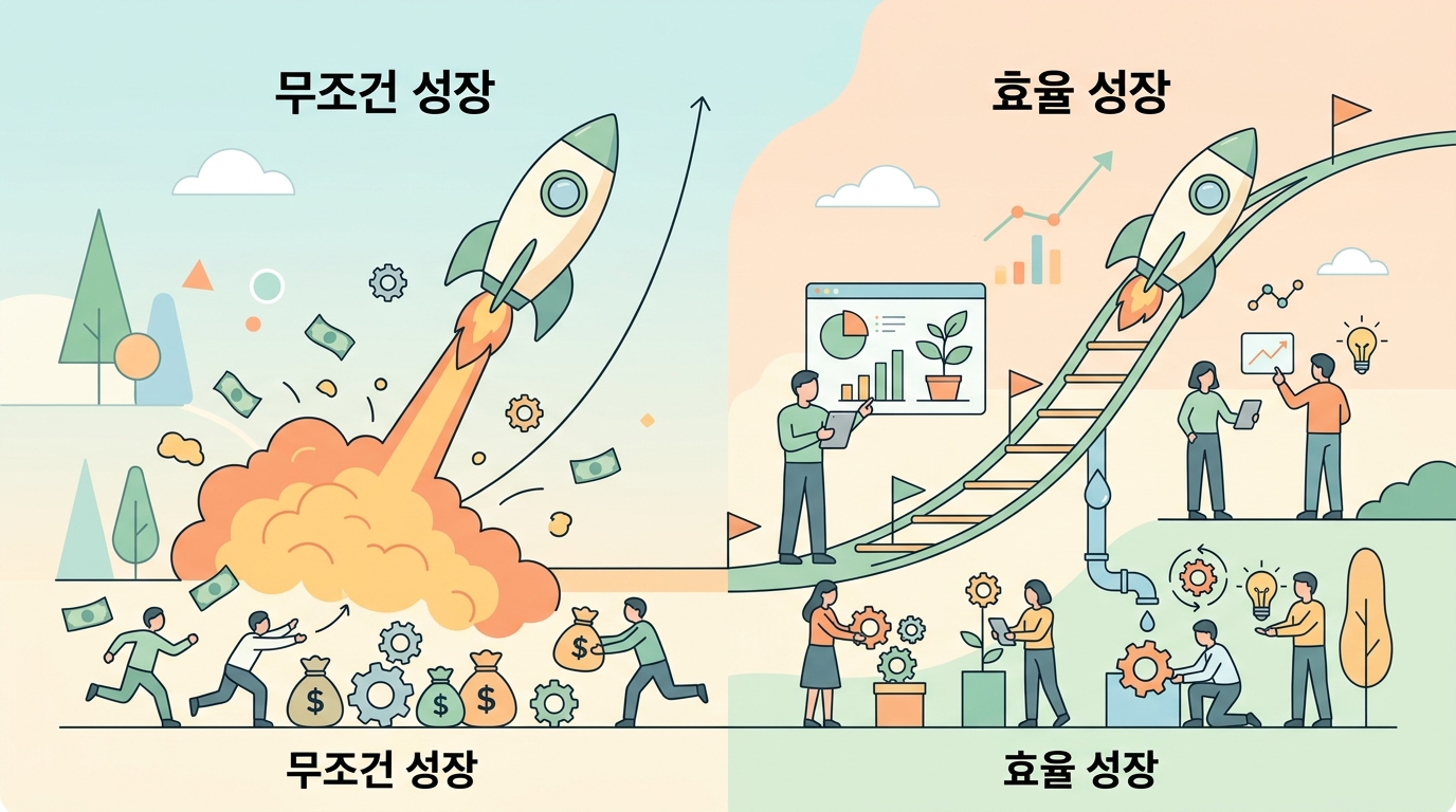 스타트업 그로스 해킹 패러다임 변화 무조건 성장에서 효율 성장으로
