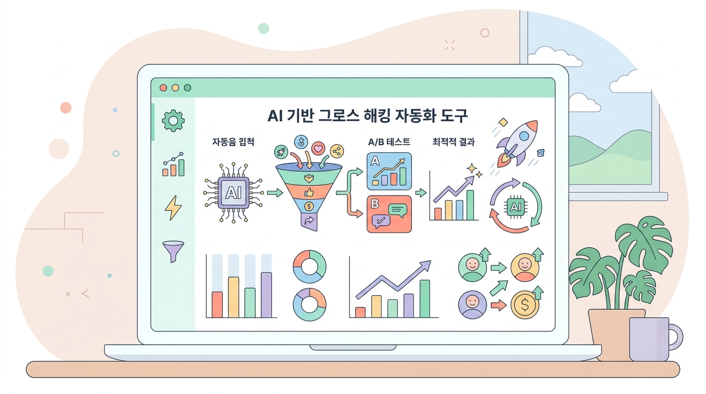 AI 기반 그로스 해킹 자동화 도구 활용 화면