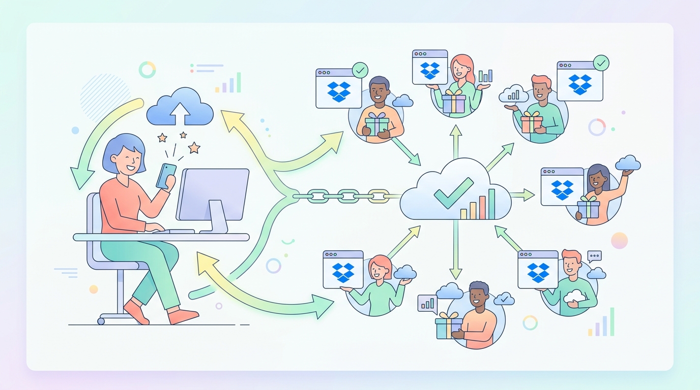 스타트업 그로스 해킹 성공 사례 Dropbox 추천 프로그램 구조