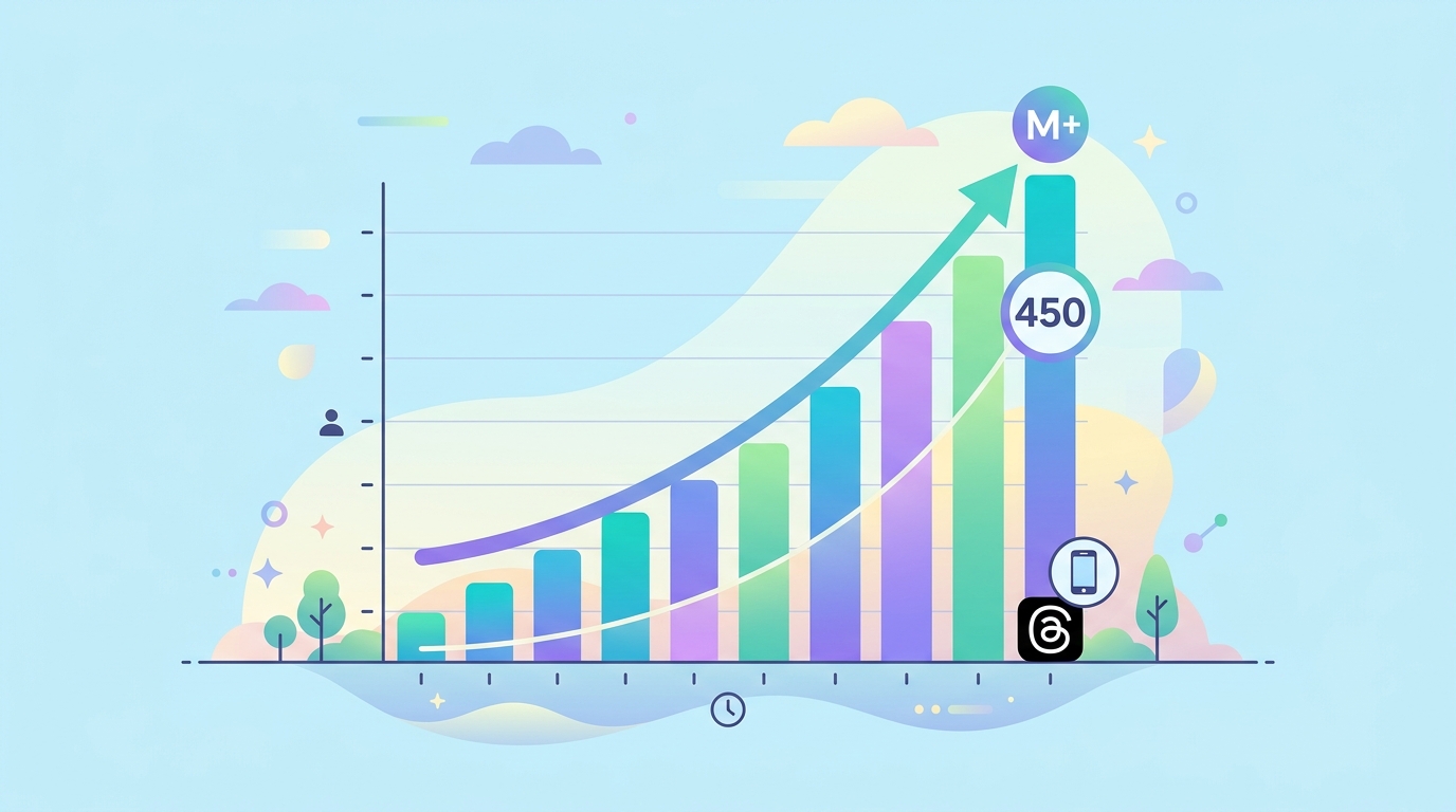 스레드 앱 MAU 4억 5천만 명 돌파 성장 그래프