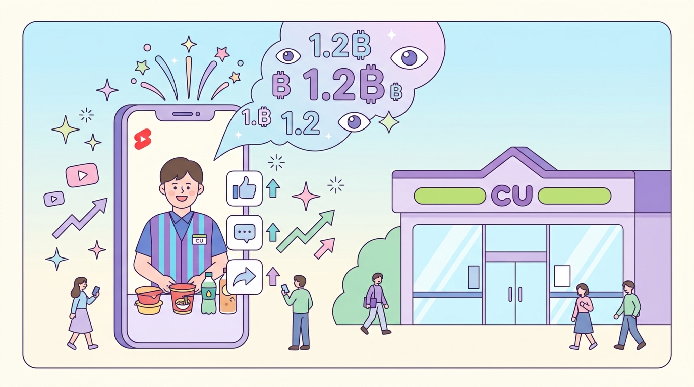 CU 편의점 고인물 유튜브 쇼츠 마케팅 성공 사례 누적 조회수 1.2억 뷰