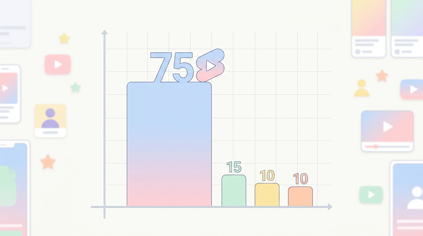 유튜브 쇼츠 국내 숏폼 시장 점유율 75% 비교 그래프
